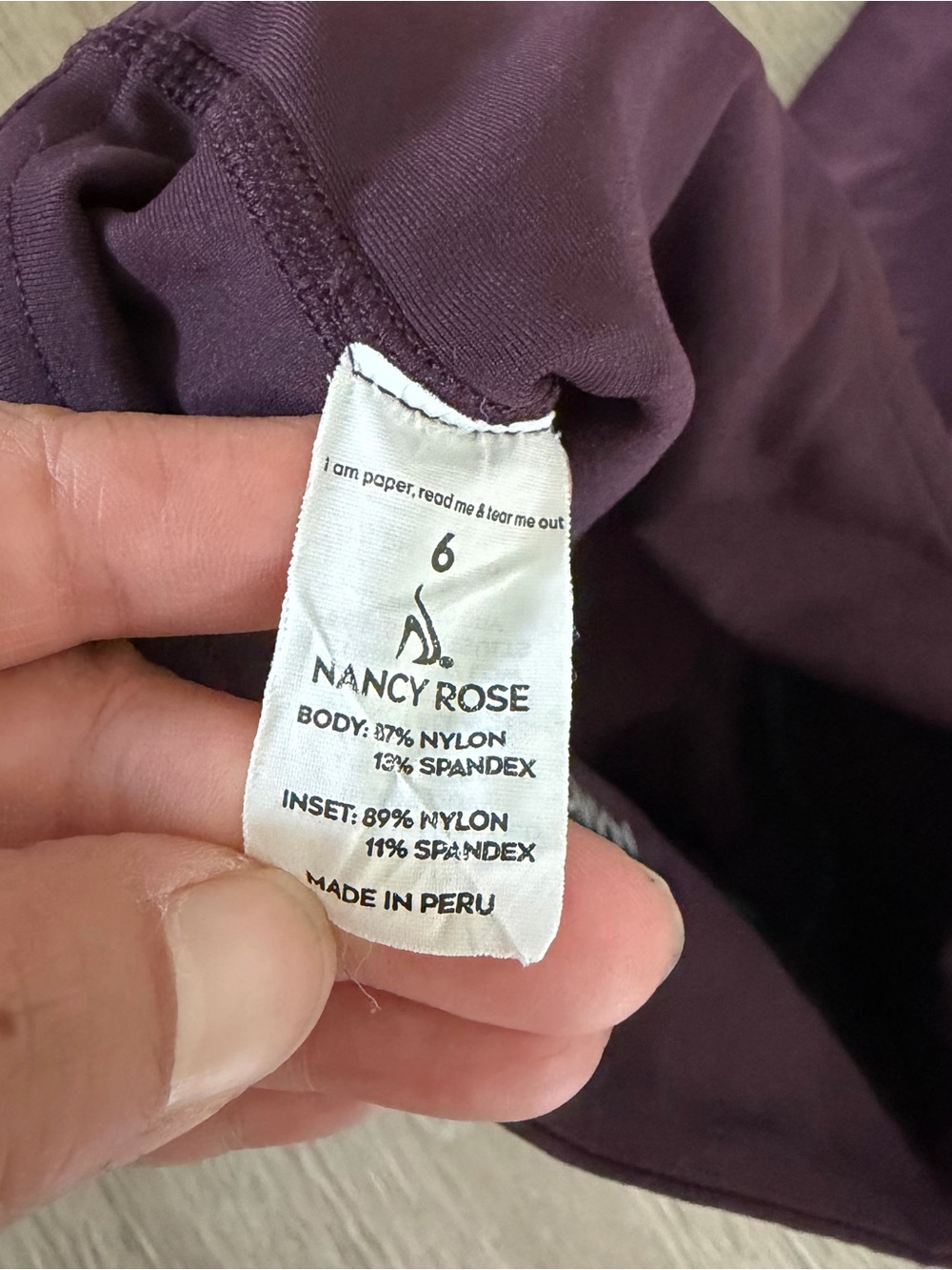 Nancy Rose Purple crop leggings sz 6 - Picture 7 of 7